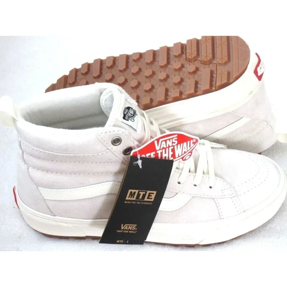 Vans Women's Sk8-Hi MTE-1 Marshmallow White Suede All weather Boots Sizes NIB